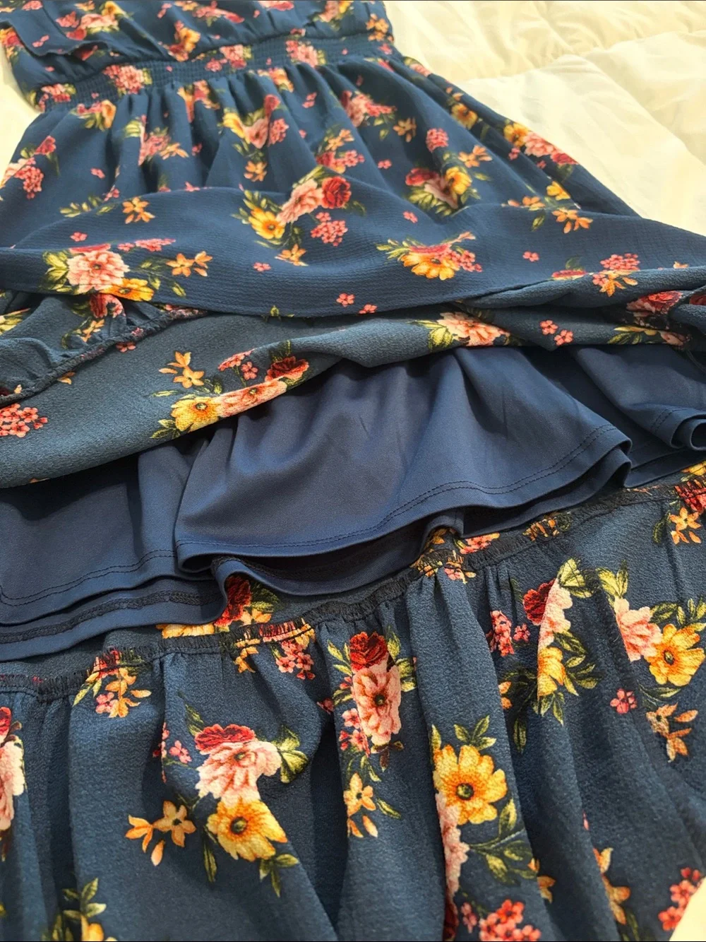 Chenault Girl navy maxi dress with floral design - Size 12 - Picture 5 of 9